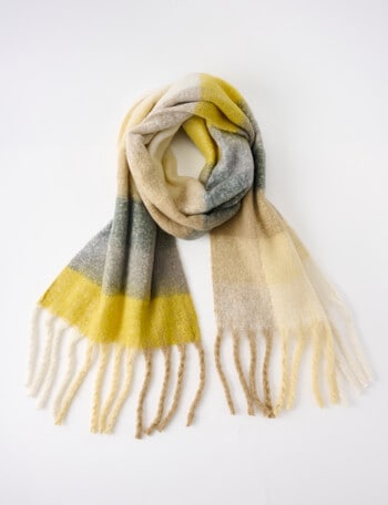 Boston + Bailey Check Blanket Scarf, Yellow & Grey product photo