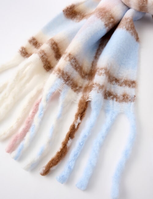 Boston + Bailey Check Blanket Scarf, Ivory & Blue product photo View 02 L