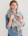 Whistle Accessories Checkerboard Blanket Scarf, Grey product photo View 05 S