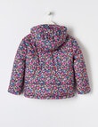 Mac & Ellie Floral Puffer Jacket, Navy product photo View 03 S