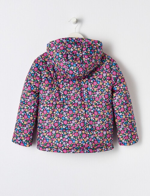 Mac & Ellie Floral Puffer Jacket, Navy product photo View 03 L