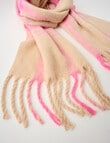 Whistle Accessories Check Blanket Scarf, Pink & Ivory product photo View 02 S