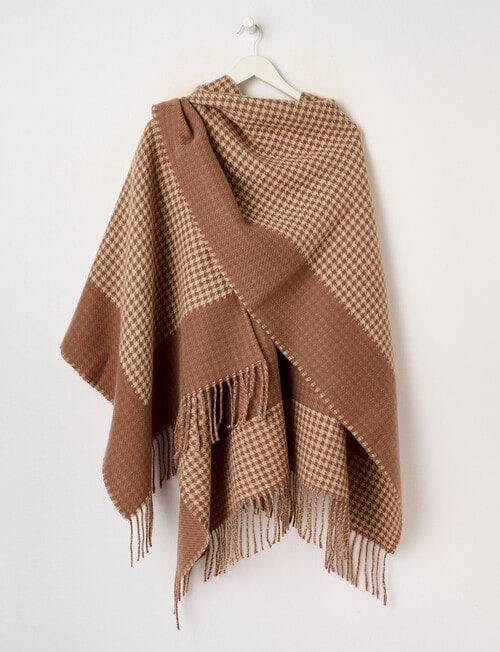 Boston + Bailey Houndstooth Wrap, Mocha product photo View 02 L