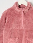 Mac & Ellie Sherpa 1/4 Zip Sweatshirt, Ballerina Pink product photo View 02 S