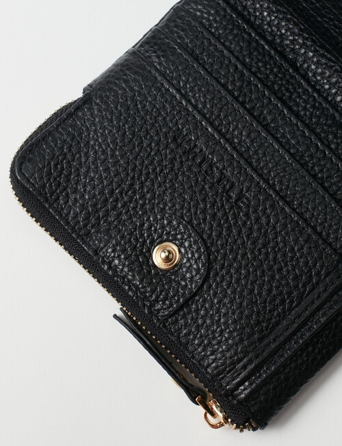 Whistle Accessories Leather Mid Double Zip Wallet, Black product photo View 06 L