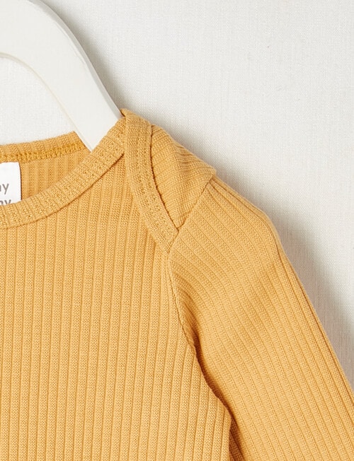 Teeny Weeny Long-Sleeve Rib Bodysuit, Mellow Yellow product photo View 02 L