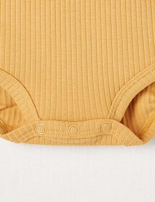 Teeny Weeny Long-Sleeve Rib Bodysuit, Mellow Yellow product photo View 03 L