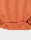 Teeny Weeny Long-Sleeve Rib Bodysuit, Pumpkin Orange product photo View 03 S