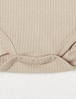 Teeny Weeny Long-Sleeve Rib Bodysuit, Taupe product photo View 03 S