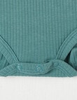 Teeny Weeny Long-Sleeve Rib Bodysuit, Teal product photo View 03 S