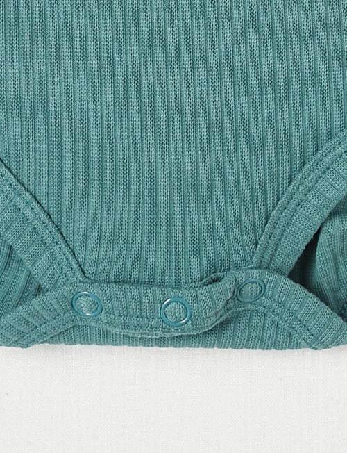 Teeny Weeny Long-Sleeve Rib Bodysuit, Teal product photo View 03 L
