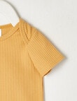 Teeny Weeny Short-Sleeve Rib Bodysuit, Mellow Yellow product photo View 02 S