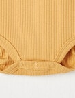 Teeny Weeny Short-Sleeve Rib Bodysuit, Mellow Yellow product photo View 03 S