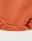 Teeny Weeny Short-Sleeve Rib Bodysuit, Pumpkin Orange product photo View 03 S