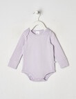 Teeny Weeny Long-Sleeve Rib Bodysuit, Lilac product photo