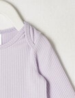 Teeny Weeny Long-Sleeve Rib Bodysuit, Lilac product photo View 02 S