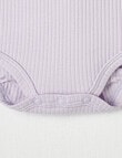 Teeny Weeny Long-Sleeve Rib Bodysuit, Lilac product photo View 03 S