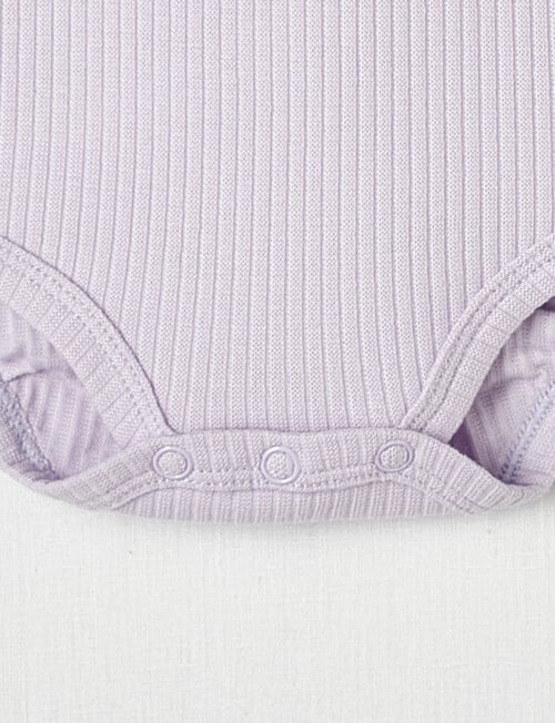 Teeny Weeny Long-Sleeve Rib Bodysuit, Lilac product photo View 03 L
