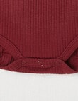 Teeny Weeny Long-Sleeve Rib Bodysuit, Berry product photo View 03 S