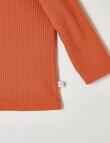 Teeny Weeny Long-Sleeve Rib Tee, Orange Pumpkin product photo View 03 S