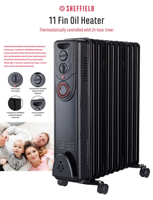 Sheffield 11 Fin Oil Heater with 24hr Timer product photo View 12 L