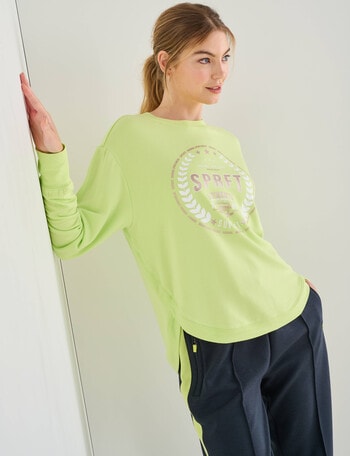 Superfit Scoop Hem Sweatshirt, Lime product photo