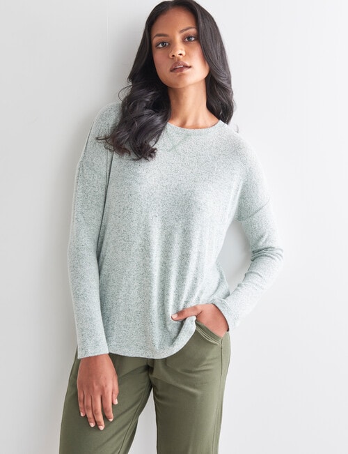 Zest Supersoft Brushed Crew Tee, Bayleaf product photo View 05 L