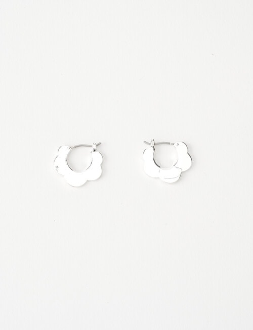 Whistle Accessories Flower Cut-out Earrings, Imitation Silver product photo View 03 L
