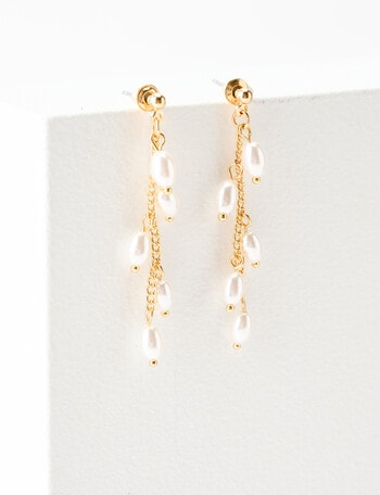 Whistle Accessories Pearl Dangle Earring, Imitation Gold product photo