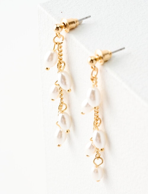 Whistle Accessories Pearl Dangle Earring, Imitation Gold product photo View 03 L