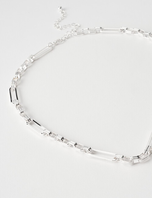 Whistle Accessories Figaro Link Chain Necklace, Imitation Silver product photo View 02 L