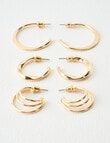 Whistle Accessories Hoop Earring Set, 3-Pack, Imitation Gold product photo View 03 S