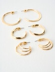 Whistle Accessories Hoop Earring Set, 3-Pack, Imitation Gold product photo View 04 S