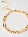 Whistle Accessories Figaro Link Chain Bracelet, Imitation Gold product photo View 02 S