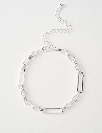 Whistle Accessories Figaro Link Chain Bracelet, Imitation Silver product photo