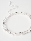 Whistle Accessories Figaro Link Chain Bracelet, Imitation Silver product photo View 02 S