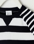 Teeny Weeny All Dressed Up Knit Stripe Jumper, Navy & White product photo View 02 S