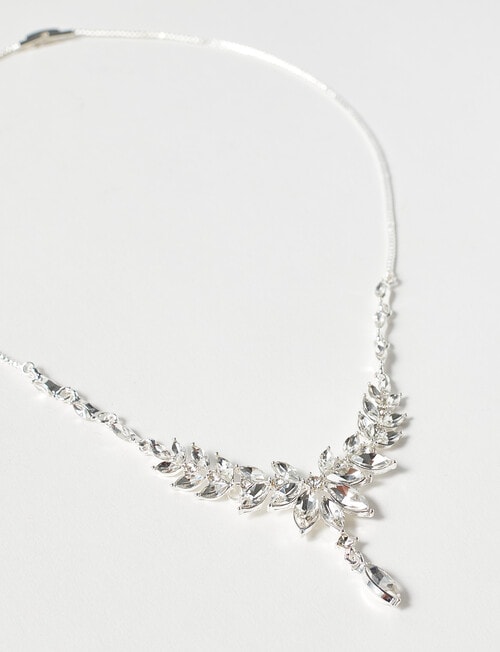 Harlow Crystal Flower Necklace product photo View 02 L