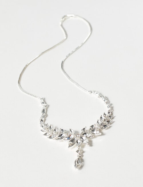 Harlow Crystal Flower Necklace product photo View 03 L