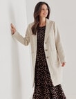 Whistle Long Sleeve Coat with Pockets, Oat Marle product photo