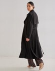 Whistle Long Sleeve Classic Trench Coat, Black product photo View 02 S
