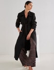 Whistle Long Sleeve Classic Trench Coat, Black product photo View 03 S