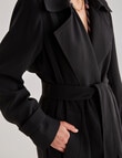 Whistle Long Sleeve Classic Trench Coat, Black product photo View 05 S