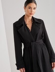 Whistle Long Sleeve Classic Trench Coat, Black product photo View 07 S