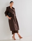 Whistle Long Sleeve Fashion Trench Coat, Chocolate Bronze product photo View 03 S