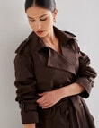 Whistle Long Sleeve Fashion Trench Coat, Chocolate Bronze product photo View 04 S