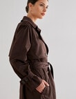 Whistle Long Sleeve Fashion Trench Coat, Chocolate Bronze product photo View 05 S