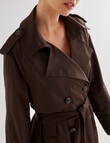 Whistle Long Sleeve Fashion Trench Coat, Chocolate Bronze product photo View 06 S