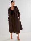 Whistle Long Sleeve Fashion Trench Coat, Chocolate Bronze product photo View 07 S