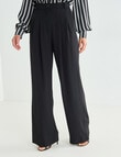 Whistle Fashion Straight Leg Shorter Length Pant, Black product photo